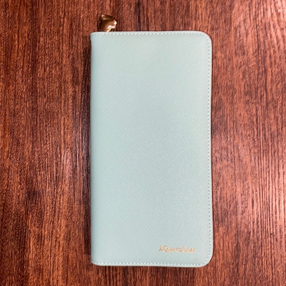KQueenStar Mint Green/Blush Pink Large Long Wallet - Picture 1 of 16
